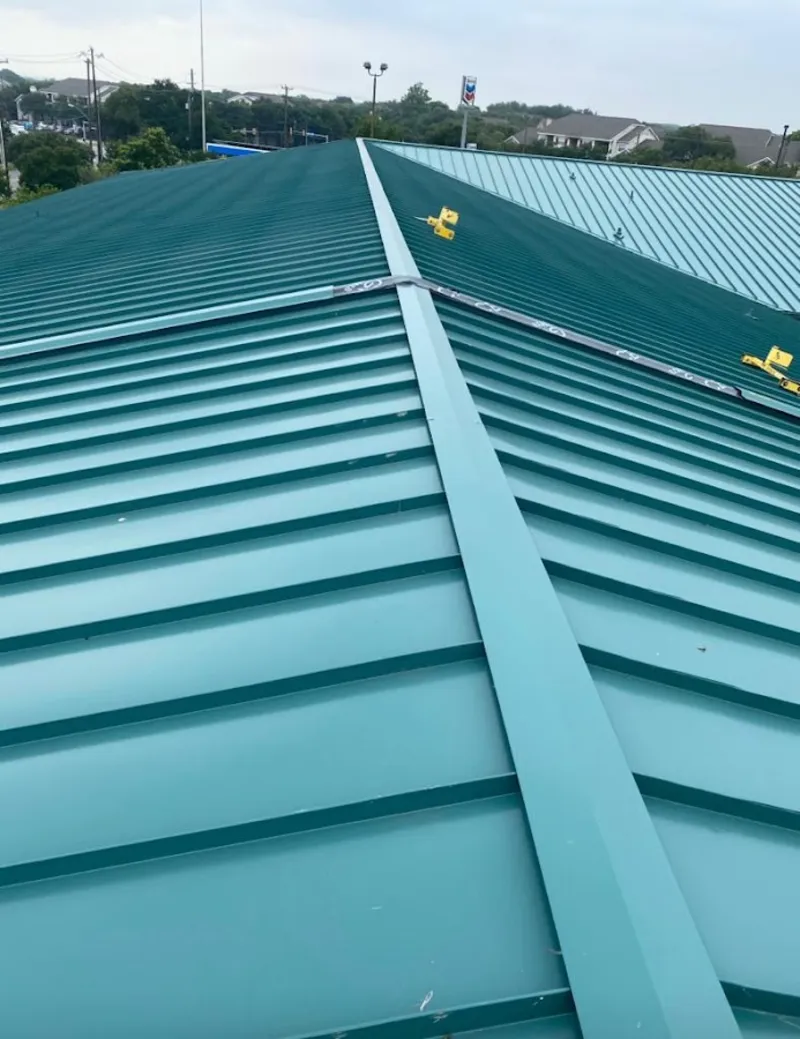 Green commercial metal roof ridge and valley for Metal Roof Repair in Waxahachie